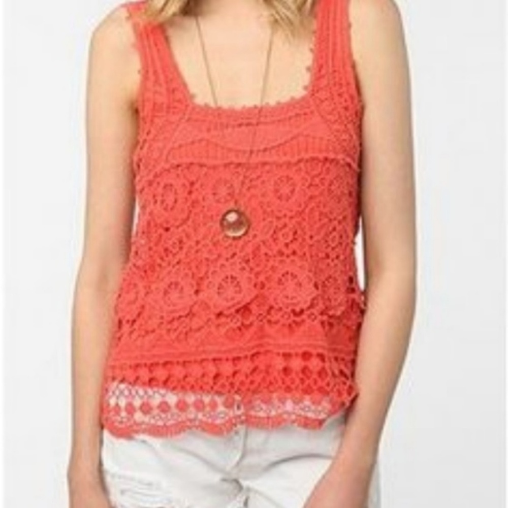 ✨Anthropologie PinsNeedles Boho Knit Crochet Shirt